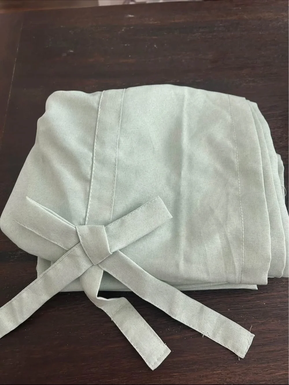 Light Sage Tie-Back Curtains Drapery Panel - Soft Sage Green